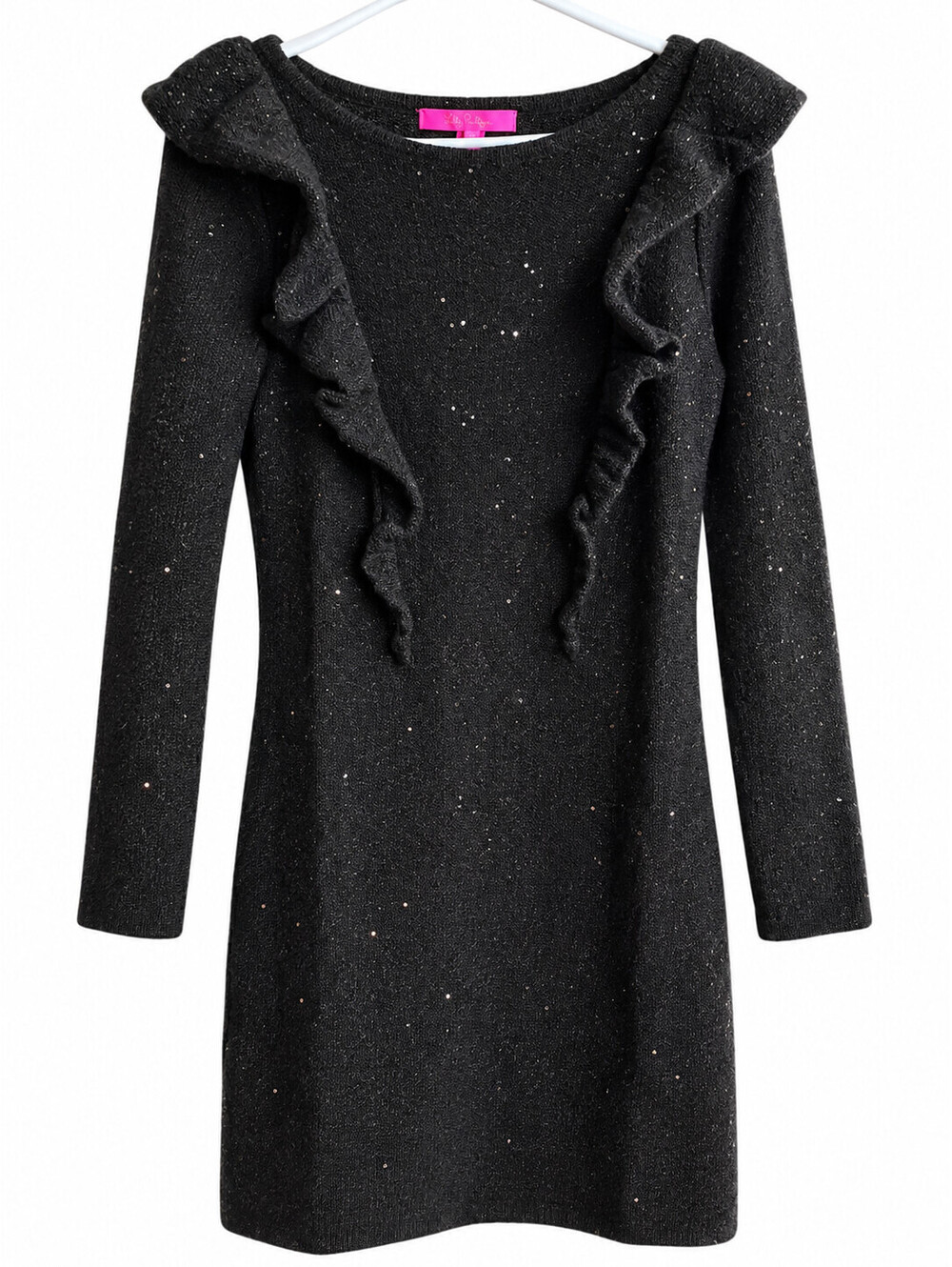 NWT Lilly Pulitzer Ruth Sequin Sweater Dress Black Metallic Size Small S $178